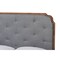 Baxton Studio Lorana Mid-Century Modern Grey Fabric and Walnut Brown Wood King Size Platform Bed 246-12645-9409-ZORO - alternate 8